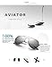 LUENX Aviator Sunglasses Polarized Men Women with Accessories Metal Frame UV 400 Driving Fashion 60MM (Silver -5, 60)