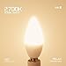 E12 LED Bulb 60Watts, Ambimall 6 Watt Candelabra Base Warm White 2700K 600Lumens, Chandelier Light Non Dimmable for Ceiling Fan(6 Pack)