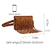 Fashion Brown Velvet Fringe Tassel Waist Fanny Pack Belt Bag Travel Purse for women