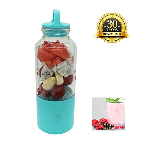 Click Here to See More Images Portable Juicer USB Charging Portable Juicer Mini Travel Portable Juicer for Outdoor Travel 700ML Cup 4000mAh Lithium Ion Battery with USB Charger (Blue)