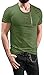 NITAGUT Mens Hipster Hiphop Holes Design T-Shirt Cotton Crewneck Tees Zipper Trim (Small(Chest 33-36), Army Green)