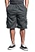 Victorious Men's Solid Fleece Cargo Shorts DFP1 - Charcoal - Large