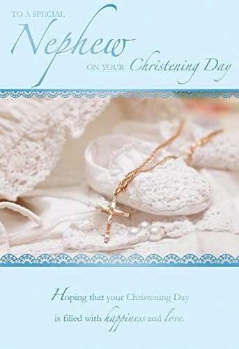 A Un Nipote Speciale Il Battesimo Della Croce Bootie Design Biglietto D Auguri Amazon It Casa E Cucina