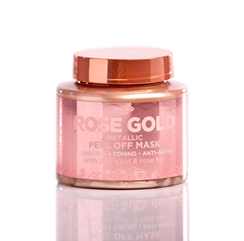 Rose Gold Metallic Sparkling Peel Off Moisturizing Mask - Reduces Wrinkles, Fine Lines & Acne Scars | Removes Blackheads & Dirt and Oil | Repairs Uneven Skin Tone - 150mL