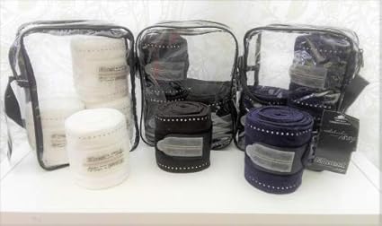 Equest Bandagen Apha Fleece 4-er Set mit Strass Banding Weiss o. blau o. schwarz