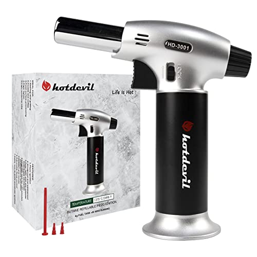 Hotdevil Butane Torch 6g Refillable Tank Cooking Kitchen Torch Lighter