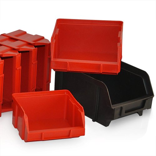 [- Deuba® Wandregal + Stapelboxen | 32 tlg Box | extra starke Wandplatten | Regal erweiterbar |