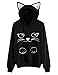 Cat Hoodies Women Girls Cute Cat Ear Hooded Novelty Printed Pullover Sweatshirt