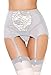 Estanla Women's Sexy High-waisted Hollow-out Lace Garters(Large,White)