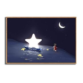 Framed Canvas Wall Art for Living Room, Bedroom Dreamland Theme Canvas Prints for Modern Home Decoration Ready to Hang - 16"x24" inches