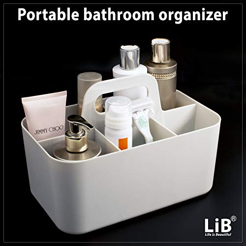 Lib Portable Plastic Organizer | Shower Caddy | Bath Organizer | Cosmetic Tote | Cleaning Supplies Bin | Bathroom, Office, Dorm, Kitchen, College, Kid's Room | Multifunctional Organizer - Thumbnail 3