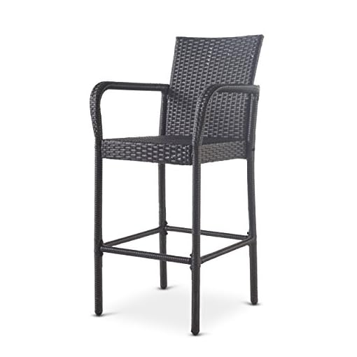 Christopher Knight Home Delfina Outdoor Wicker Barstools, 2Pcs Set