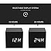 Wooden LED Digital Alarm Clock, Displays Time Date and Temperature, Cube USB Charger/3AAA Battery Powered Sound Control Desk Alarm Clock for Kids, Home, Office, Bedroom, Heavy Sleepers (black)
