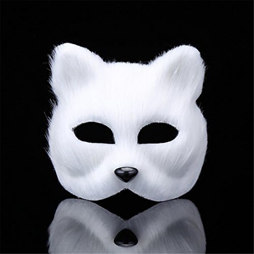 RANDER Mask Men and Women Half Face Props Short Hair Cute Fox