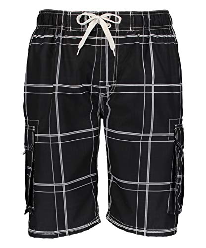 Kanu Surf Men's Echelon Swim Trunks (Regular & Extended Sizes), Flex Black, 3X