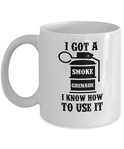 Smoke Grenade Mug - Ceramic Mug For Coffee And Tea - 11 oz By Sunkot