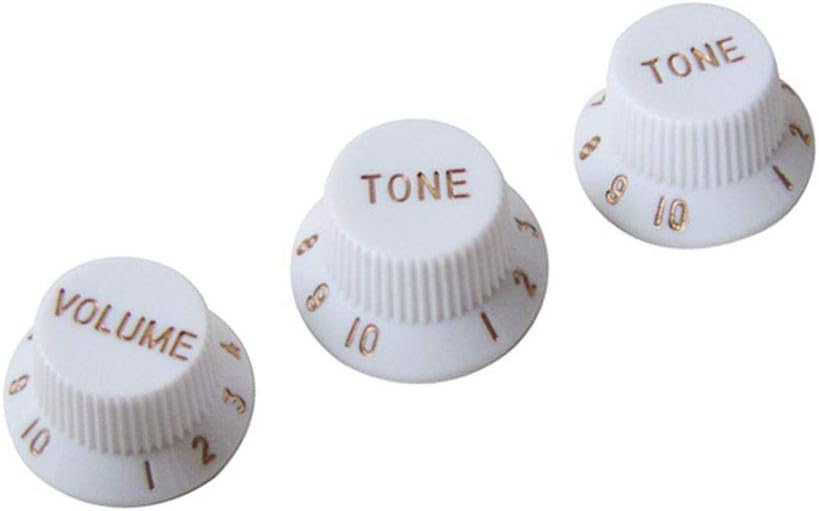 Alnicov Guitar Control Knobs 1 Volumn 2 Tone Fits Metric Pots Knobs Compatible For Fdstrat Stratocaster Style Electric Guitar Parts. (White) - Image 3