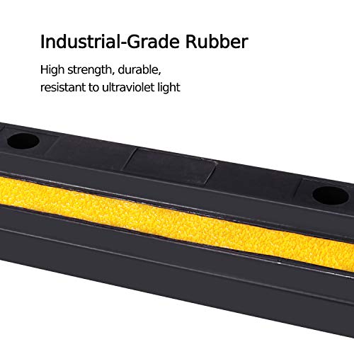 F COME 2 Pack Heavy Duty Rubber Parking Block Parking Curb Wheel Stop