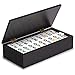 Yellow Mountain Imports Double 12 Dominoes Game Set with Numerals in Black Lacquer Case