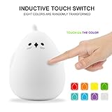 Baby Night Light LED Lamp Multi-color Soft Silicone Night Light Rechargeable Nursery Lamp for Children Toddler Boys Girls, 7 Breathing Color Mode and 8 Individual Colors Mode