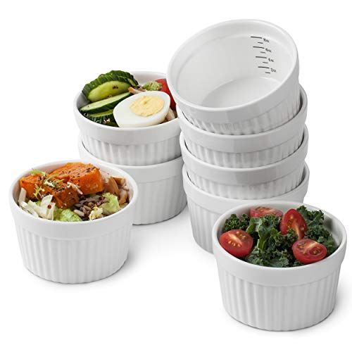 BTaT Ramekins, Set of 8, Ramekins for Baking, Ramekins 8 oz, Ramekin