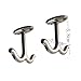 RFORPLY Zinc Alloy Double Prong Ceiling Hook Towel/Robe Clothes Hook for Closet Top Bathroom Kitchen Cabinet Garage (Pack of 6)