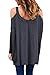 Alvaq Womens Cold Open Shoulder Long Sleeve Plus Size Loose Top Blouse S XL Black