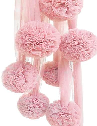 Gyswshh Lovely Chiffon Balls Home Bed Net Hanging Decoration Ornament Accessories Gift Pink