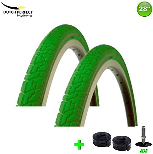 DSi 2 x Bicycle Tyres 40-622 WITH HOSES AV GREEN