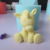 1pc Cute Animal 3d Unicorn Silicone Mold for DIY Crystal Candy Chocolate Desserts Soap Mould Fondant Mold Ice Cube Jelly Shots Cupcake Cake Topper Decoration Gum Paste Pudding Handmade Ice Cream