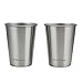 Sharkleap 12 oz Stainless Steel Cups (2 Pack) - Safe Tumblers for Kids, Toddlers and Adults - Great Camping Mugs with Pouch Bag