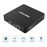 Z83-F Mini PC Fanless Silent Desktop 4GB RAM, 64GB eMMC Micro PC, HD Intel Quad Core CPU up to 1.92GHz, 1000M LAN, BT4.2, HDMI&VGA, support Windows 10 Pro, Auto Power On, WOL & PXE Boot, Mini Computer