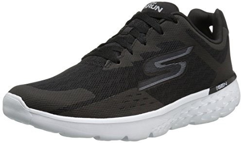 Skechers Performance Men's Go Run 400 Disperse Running Shoe, Black/White Knit, 9 M US