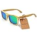 WOODFUL Bamboo Wood Sunglasses - 100% Hand Made Wooden Vintage Polarized Sunglasses with Bamboo Sunglasses Case,Sunglasses for Men and Women (bamboo color, green)