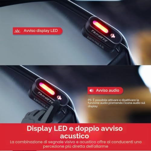INNOVV ThirdEye Motorcycle Blind Spot Assistant with AK and Opt Alarm Waterproof Motorcycle Assistant Detect Side and Rear Hazard for Motorcycles E-Bike (Mirror Version)