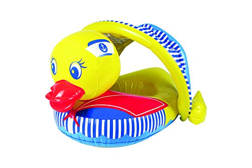 Poolmaster 81547 Learn-to-Swim Duck Baby Float Rider with Retractable/Removable Canopy