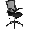 Flash Furniture Mid-Back Black Mesh Swivel Ergonomic Task Office Chair with Flip-Up Arms