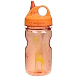 Nalgene Grip 'n Gulp Kids Water Bottle - BPA Free - 12 oz. - Orange w/Giraffe