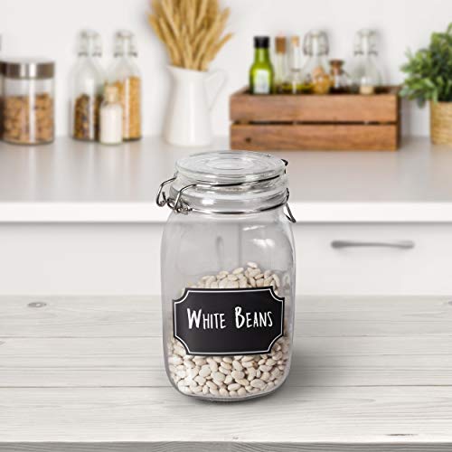 Sourdough Starter Jar with Chalkboard, 1500mL (50.75oz) Large Glass