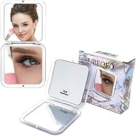 10x Magnifying Compact Folding Double Mirror | Makeup & Beautifying Mirror + Magnification for Blackheads/Blemishes/Hair Removal |Pocket Size, Double-Sided, Lightweight ● Perfect for Travel