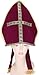 Bishop Pope Mitre Clergy Costume Deep Red Hat