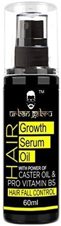 UrbanGabru Hair Growth Serum Oil with Castor Oil - Hair Fall Control Oil for Men & Women 60ml