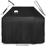 Texas Grill Covers - Grill Cover for Weber Spirit 210 and 310 Series / 7106 - Heavy Duty/Rip-Proof UV Resistant Fabric - Grill Brush and Barbecue Tongs Included- Black
