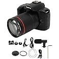 DSLR Camera, F=2.7 2.95mm 4K 64MP 16X Zoom Digital Camera Night Vision, 62mm Macro Lens 120° Wide Angle Video Camera with Fill Light & Microphone, Interconnection