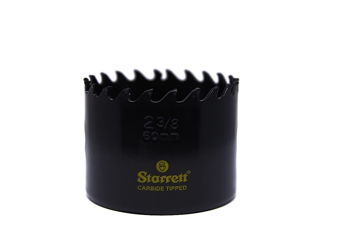 Starrett Tungsten Carbide Tipped Hole Saw - CT238 Deep Cut Holesaw Cutter - For Wood Suspended Flooring Reinforced Concrete & Fibreglass - 60MM — image 1