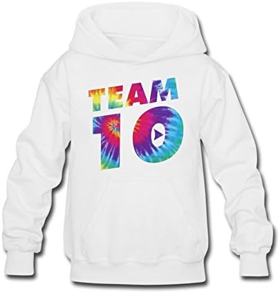 Aliensee Youth Colorful Team 10 Hoodie Sweatshirt Suitable for 10-15yr Old