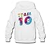 NKF Youth Colorful Team 10 Hoodie Sweatshirt Suitable for 10-15yr Old (L) White