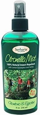 Herbaria all natural Citronella Mist insect repellent with essential oils 8oz large size