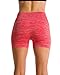 Homma Women's Seamless Compression Heathered Yoga Shorts Running Shorts Slim Fit (medium, coral)