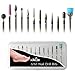NMKL38 12PCS Nail Drill Bits Cuticle Cleaner Dust Drill Brush Rotary Polishing Buffing File Burrs for Nail Salon Manicure Pedicure Tools